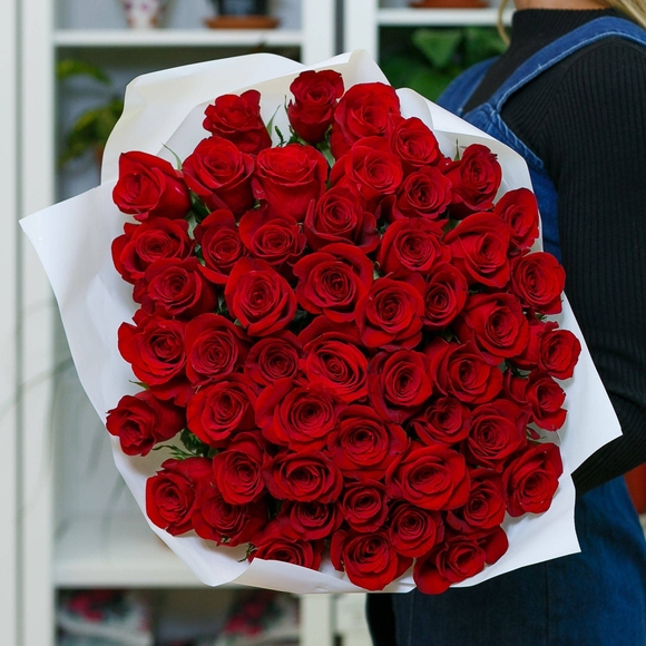 Букет из 51 красной розы 50 см (Эквадор)