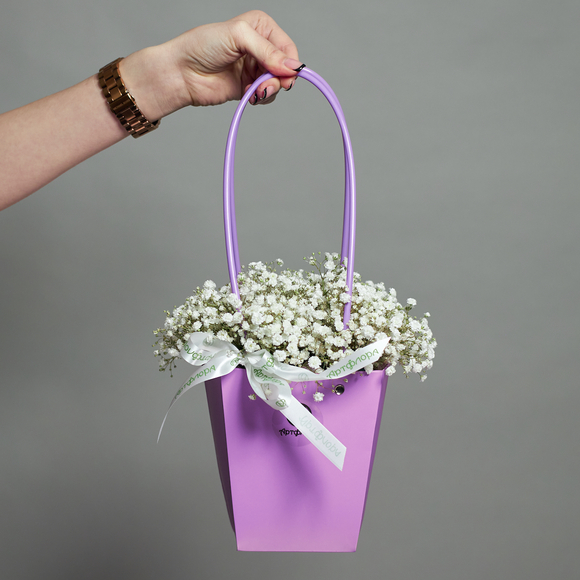 Сумочка с белой гипсофилой