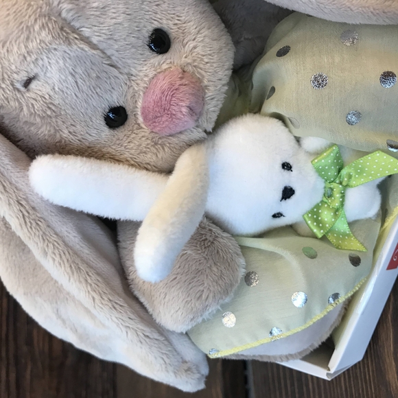 Зайка Ми в платье с маленьким зайкой (малыш) 15 см