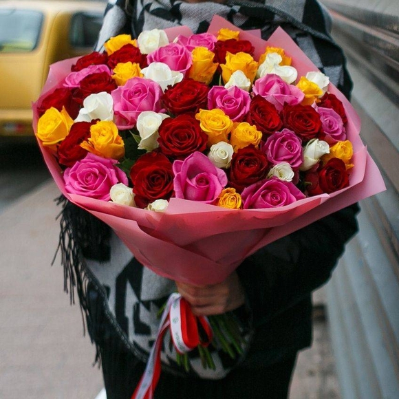 Букет из 51 розы микс 50 см (Кения) 