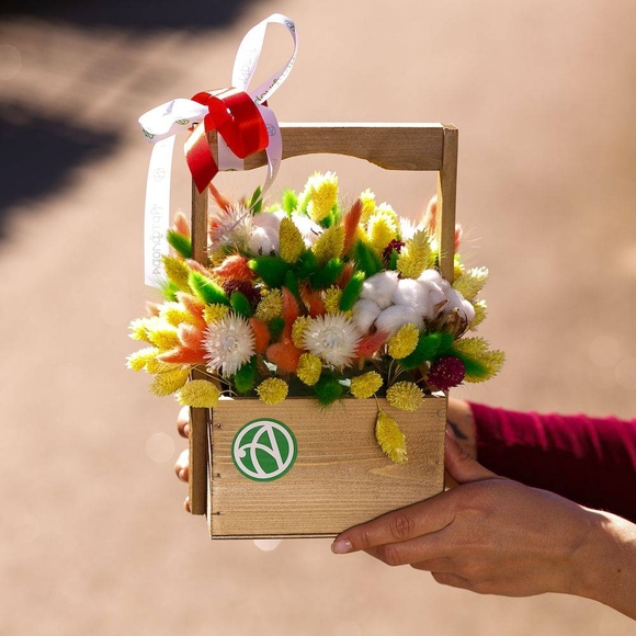 Ящик с сухоцветами - S