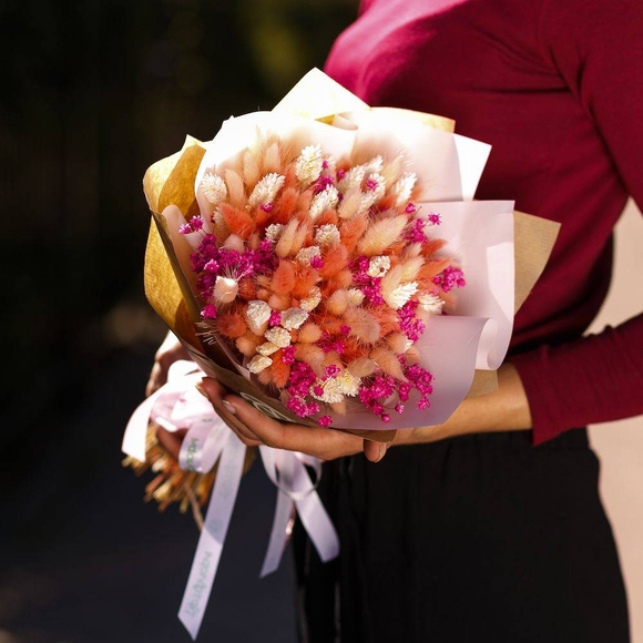 Букет из сухоцветов с гликсией - S