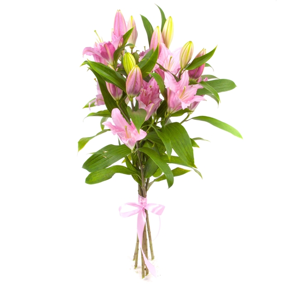 Букет из 5 розовых лилий