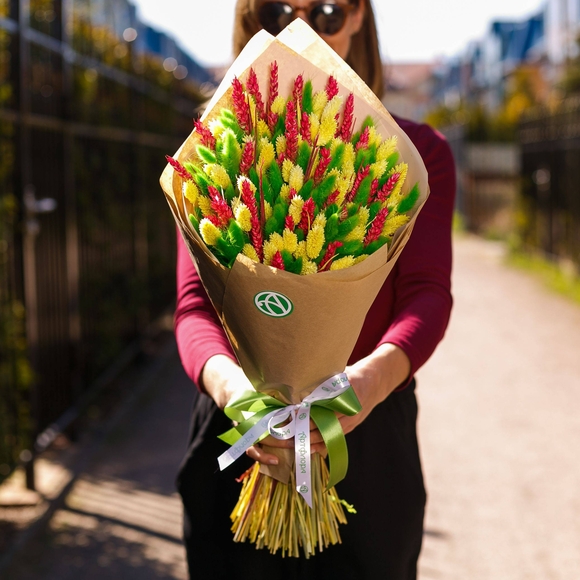 Букет-кулек из сухоцветов - L