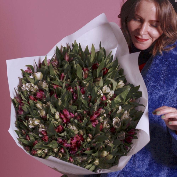 Букет из 101 Альстромерий микс