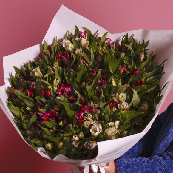 Букет из 101 Альстромерий микс