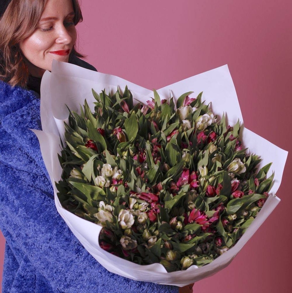 Букет из 101 Альстромерий микс