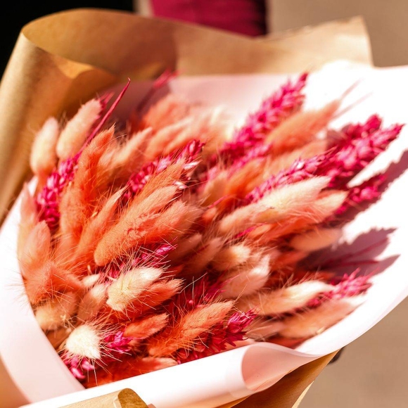 Букет-кулек из сухоцветов - М