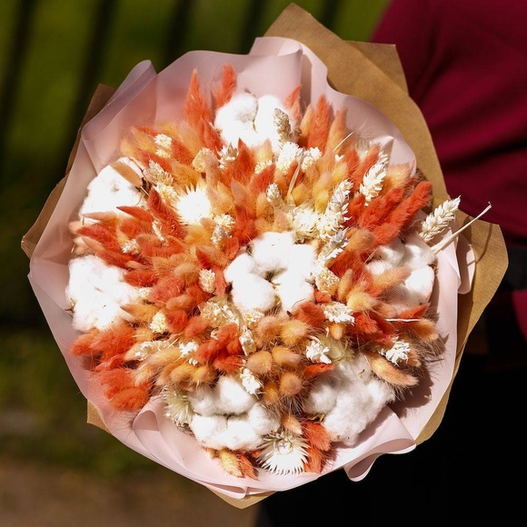 Букет из сухоцветов с хлопком - L