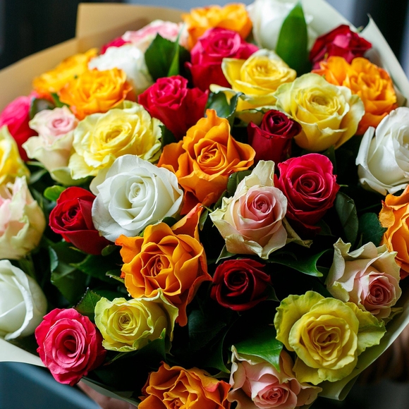 Роза микс 50 см (Кения) поштучно