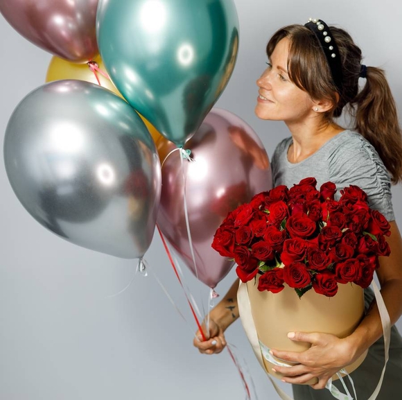 Набор с шляпной коробкой L 51 роза Россия