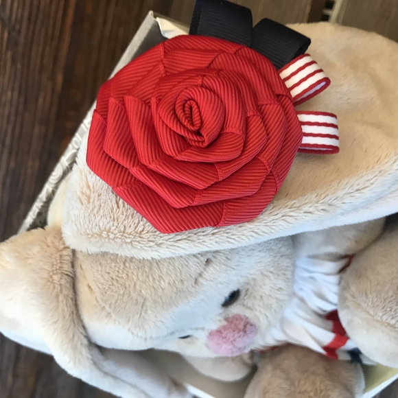 Зайка Ми в платье с заколкой розочкой (малыш) 15 см