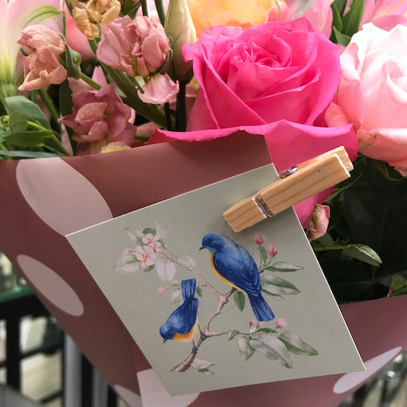 Мини-открытка с птичками