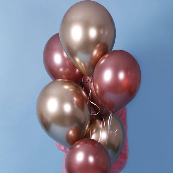 Воздушные шарики без рисунка металлик, 7 штук
