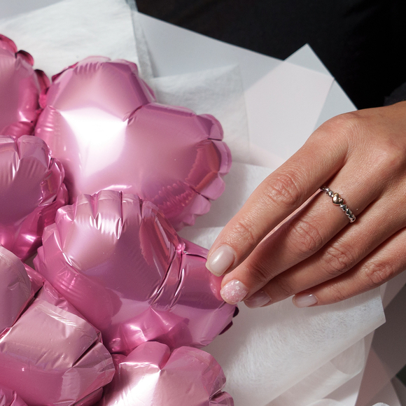 Букет из воздушных шариков-сердечек