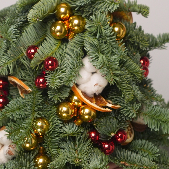 Новогодняя елочка - М (40 см) с красно-золотым декором