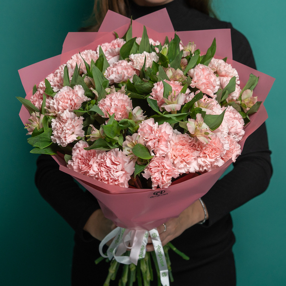 Букет с розовым диантусом - L