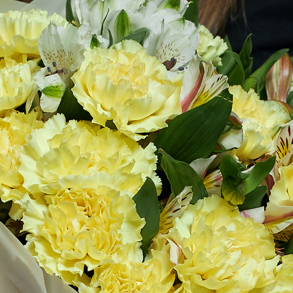 Букет с лимонным диантусом - M