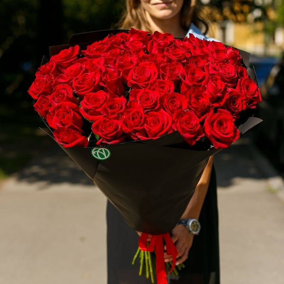 Букет из 51 красной розы 70 см (Эквадор)