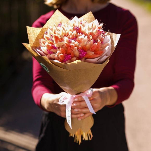 Букет из сухоцветов с гликсией - М