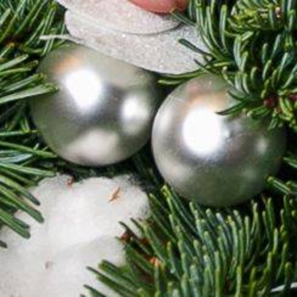 Новогоднее украшение "Шарик стеклянный серебряный матовый"