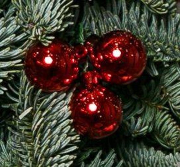 Новогоднее украшение "Шарик стеклянный красный"