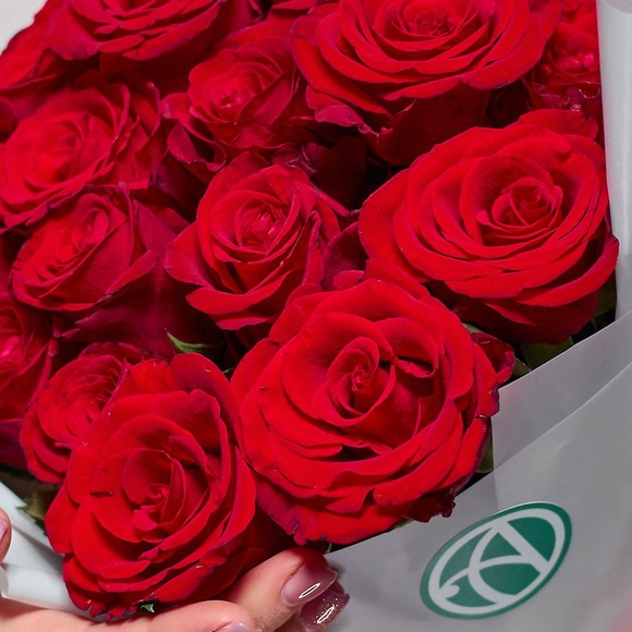 Букет из 15 красных роз Кения (35 см)