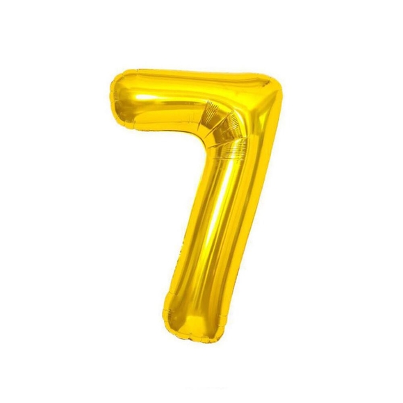 Шарик цифра "7", золото (фольга), Агура