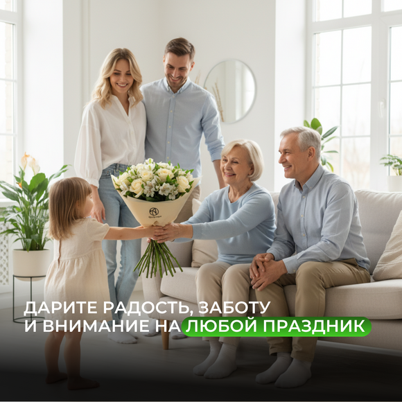 Букет из светлых французских роз и альстромерии - М