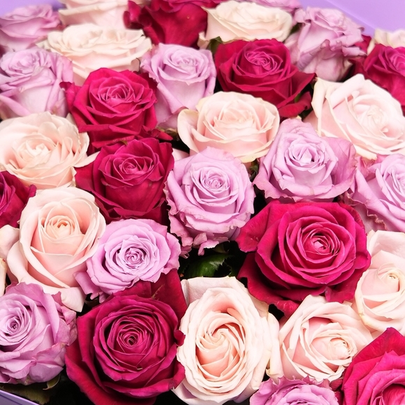 Букет из 45 роз малиновый микс 50 см (Россия) в фоамиране