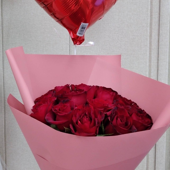 Букет из 15 красных роз 50 см (РФ)