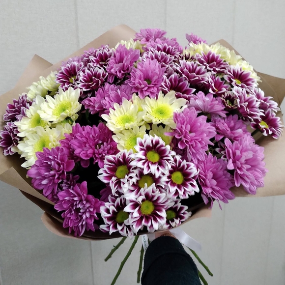 Букет из 9 кустовых хризантем микс