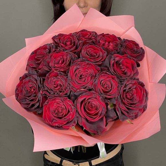 Букет из 15 красных роз 50 см (РФ)