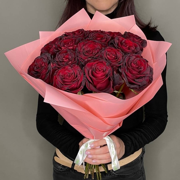 Букет из 15 красных роз 50 см (РФ)