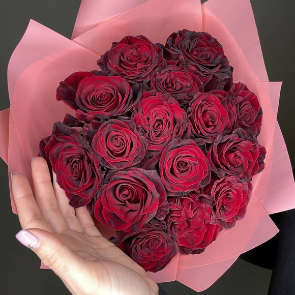 Букет из 15 красных роз 50 см (РФ)