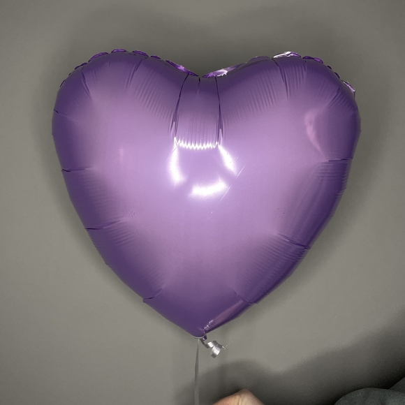 Шарик фольгированный сердце лаванда, 1 штука