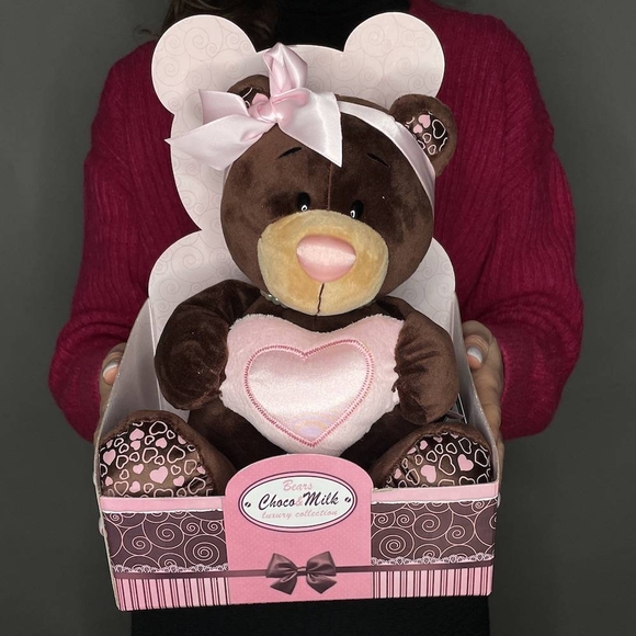 Мишка Milk с сердцем (25 см)