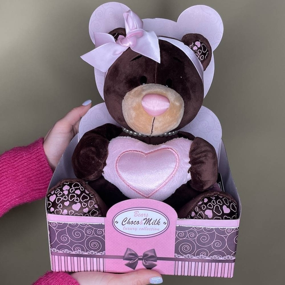 Мишка Milk с сердцем (25 см)