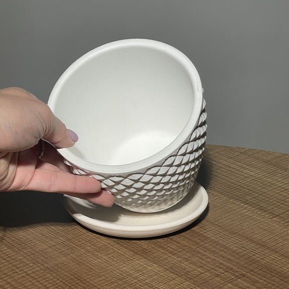 Керамический горшок Грань бутон N1, белый