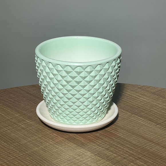 Керамический горшок Грань бутон N1, зеленый