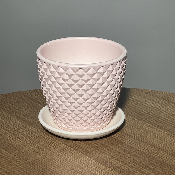 Керамический горшок Грань бутон N1, розовый