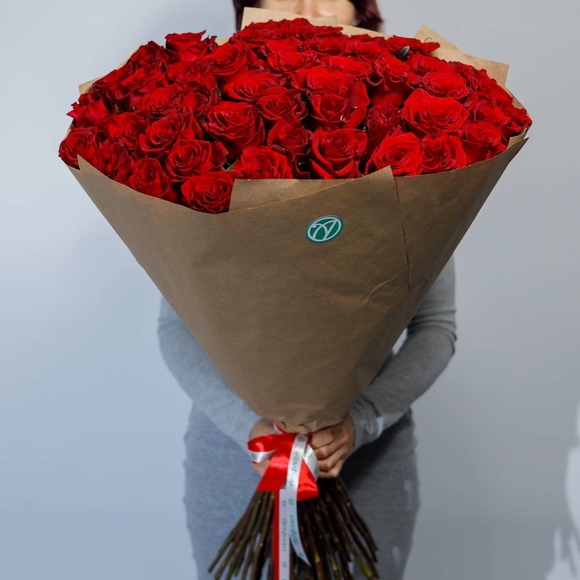 Букет из 51 красной розы 70 см (РФ)