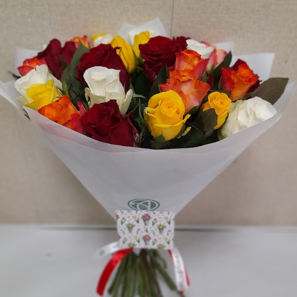 Букет из 25 роз микс 50 см (Кения)
