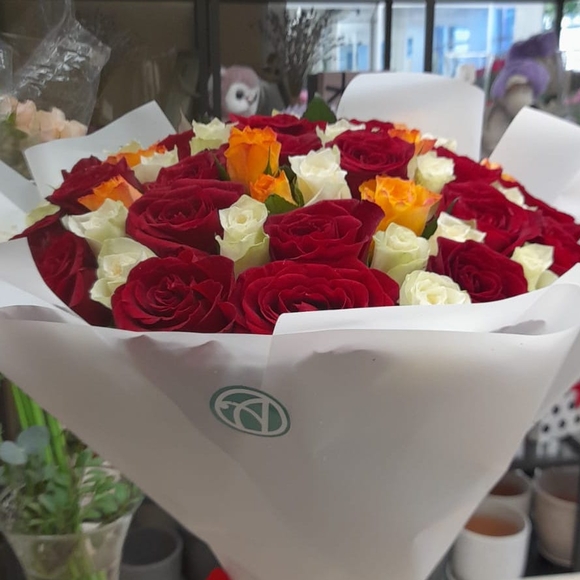 Букет из 51 розы микс 50 см (Кения) 