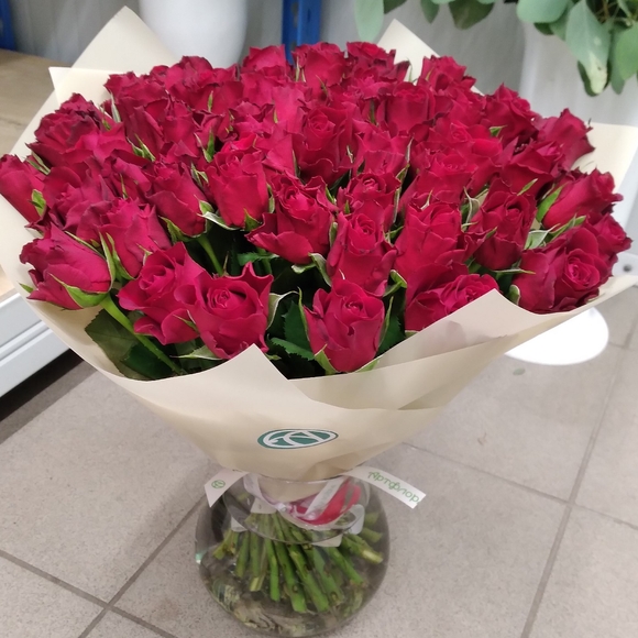 Букет из 51 красной розы 35 см (Кения)
