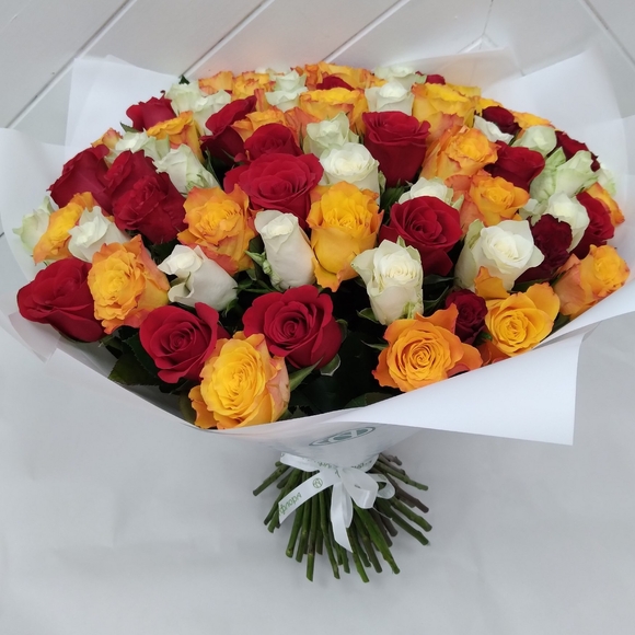 Букет из 51 розы микс 50 см (Кения) 