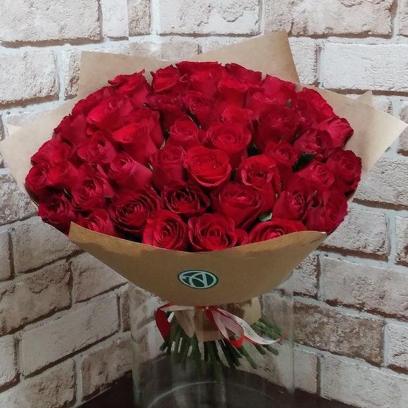 Букет из 51 красной розы 35 см (Кения)