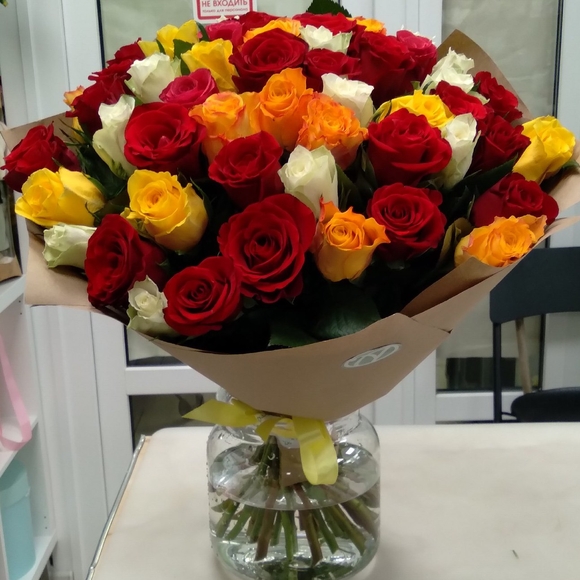 Букет из 51 розы микс 50 см (Кения) 