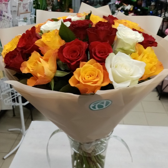 Букет из 25 роз микс 50 см (Кения)