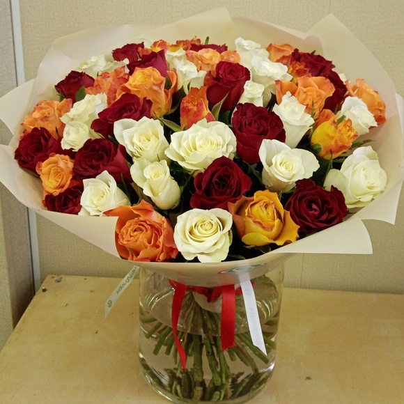 Букет из 51 розы микс 50 см (Кения) 